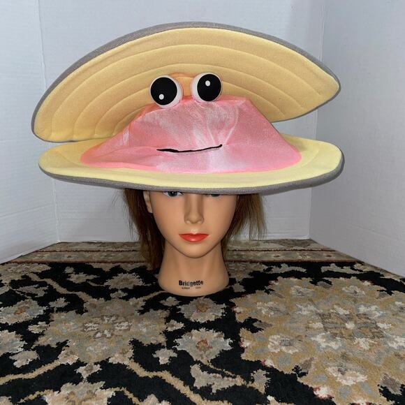 ADULT CLAM HAT SEAFOOD FESTIVAL HALLOWEEN FUNNY COSTUME ACCESSORY GC1570 - Picture 1 of 4